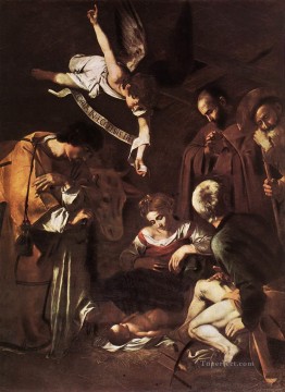 カラヴァッジョ Painting - 聖フランシスコと聖ローレンス・カラヴァッジョの降誕